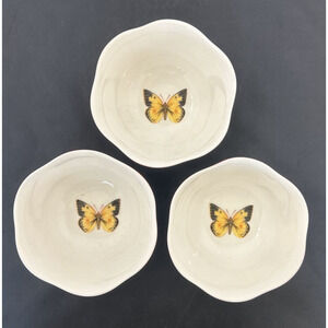 (3)Lenox Butterfly Meadow Bowl Cereal Dessert Rice Ice Cream 4.75” Pink FS Chrty